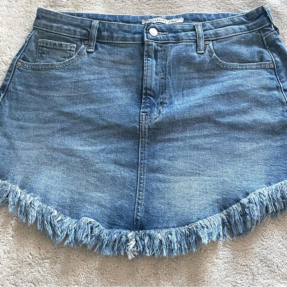 Celebrity pink denim skirt